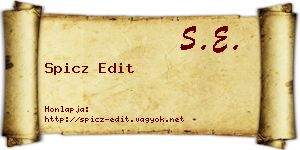 Spicz Edit névjegykártya